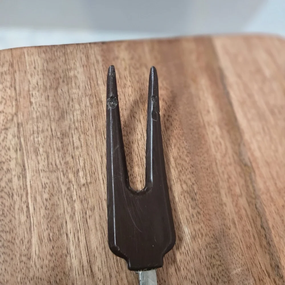 Ekco Vintage Strawberries Chrome Meat Fork